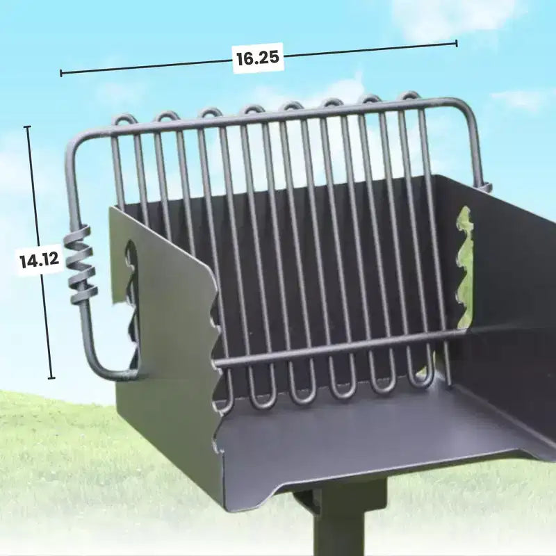Pilot Rock Park Style Outdoor Camping BBQ Charcoal Grill with Swivel