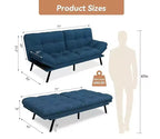 Canapé Futon Convertible Dyonery avec Dossier Réglable et Accoudoirs Amovibles, Causeuse Lit Pliante pour Petit Espace de Salon