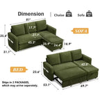Dyonery 81-inch multi-functional sofa bed, pull-out sofa, no tool assembly required, two fabric options available