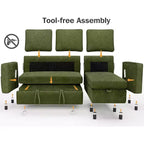 Dyonery 81-inch multi-functional sofa bed, pull-out sofa, no tool assembly required, two fabric options available