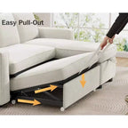 Dyonery 81-inch multi-functional sofa bed, pull-out sofa, no tool assembly required, two fabric options available