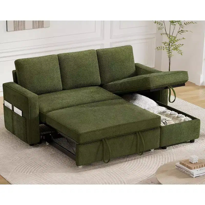 Dyonery 81-inch multi-functional sofa bed, pull-out sofa, no tool assembly required, two fabric options available