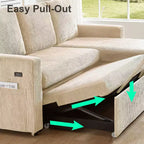 Dyonery 81-inch multi-functional sofa bed, L-shaped sofa, pull-out sofa, adjustable backrest, tool-free installation, corduroy