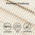 Dyonery 81-inch multi-functional sofa bed, L-shaped sofa, pull-out sofa, adjustable backrest, tool-free installation, corduroy