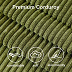 Dyonery 81-inch multi-functional sofa bed, L-shaped sofa, pull-out sofa, adjustable backrest, tool-free installation, corduroy