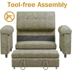 Dyonery hree-in-one convertible sofa bed, pull-out sofa with adjustable backrest, side pockets, apartment, tool-free assembly
