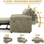Dyonery hree-in-one convertible sofa bed, pull-out sofa with adjustable backrest, side pockets, apartment, tool-free assembly