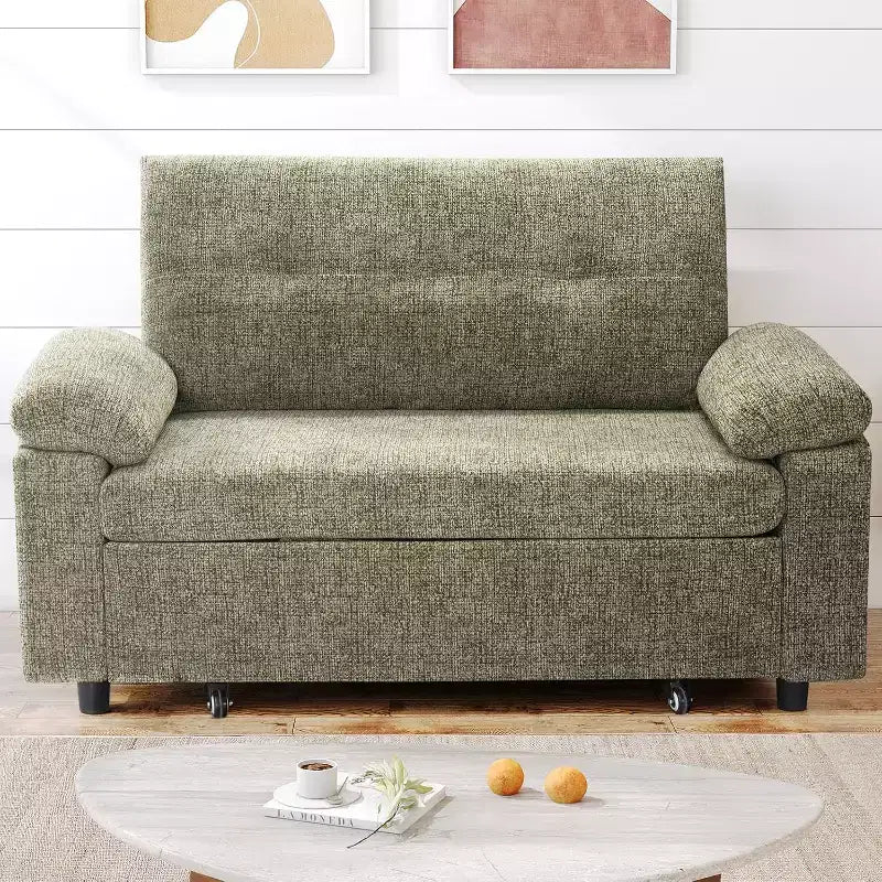 Dyonery hree-in-one convertible sofa bed, pull-out sofa with adjustable backrest, side pockets, apartment, tool-free assembly