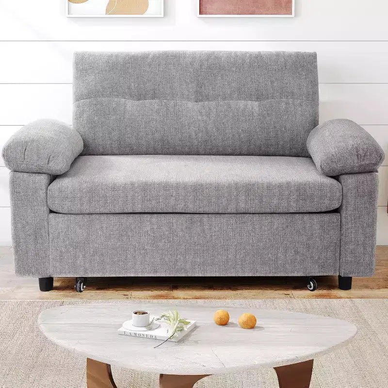 Dyonery hree-in-one convertible sofa bed, pull-out sofa with adjustable backrest, side pockets, apartment, tool-free assembly