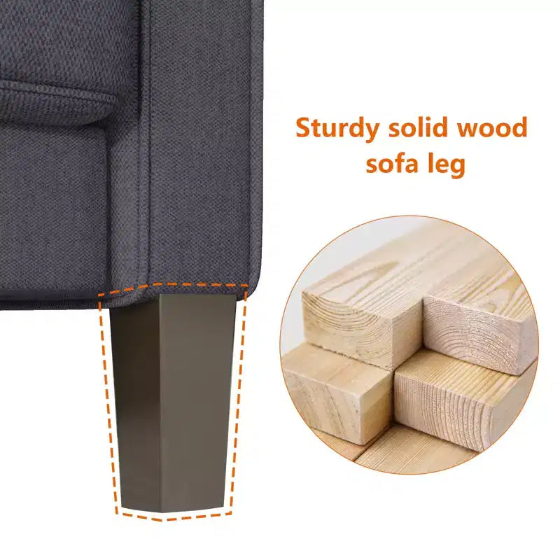 Canapé GDFStudio Hodgson moderne à 3 places en bois et tissu