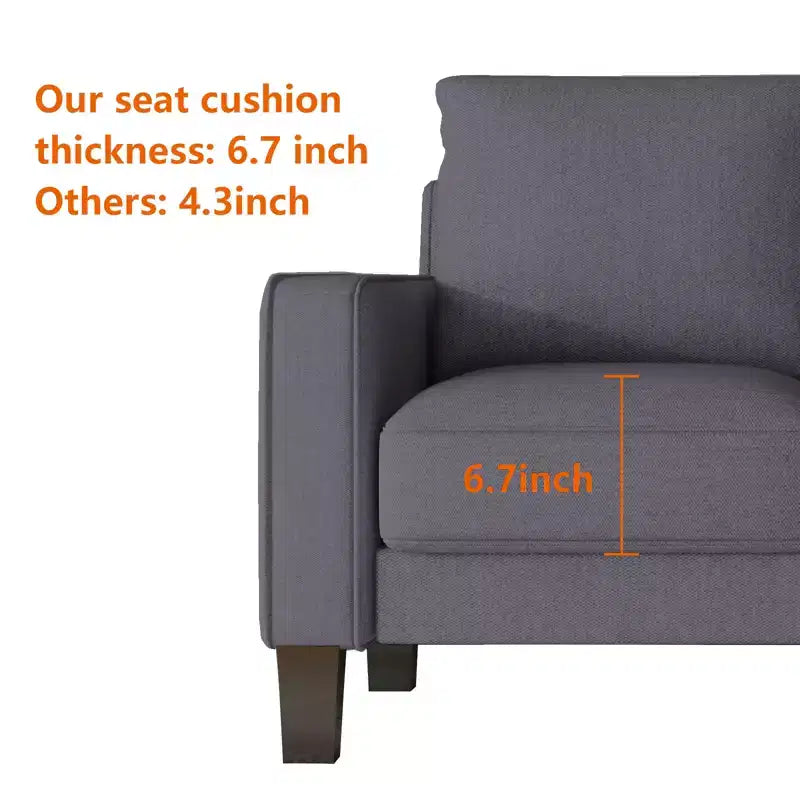 Canapé GDFStudio Hodgson moderne à 3 places en bois et tissu