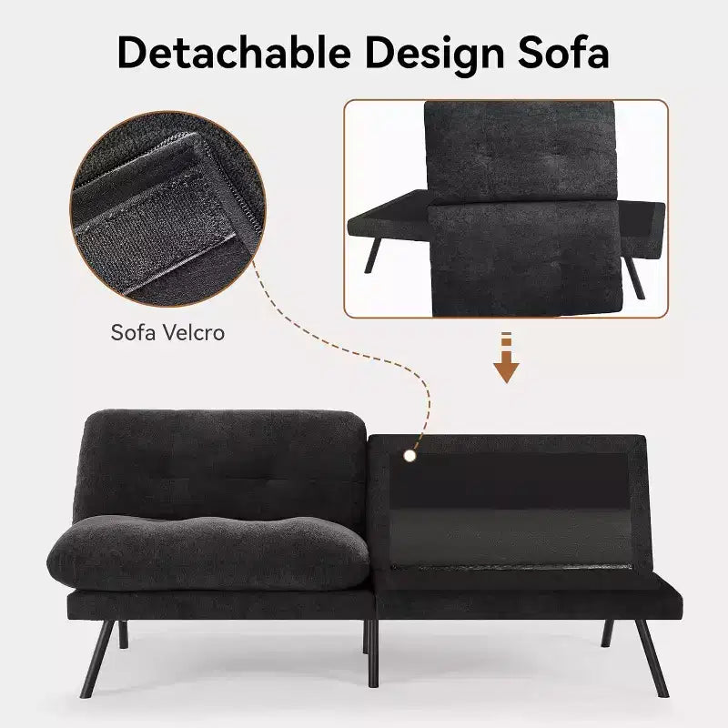 Canapé-lit convertible Dyonery 72 avec coussin amovible de 6,7 po d'épaisseur