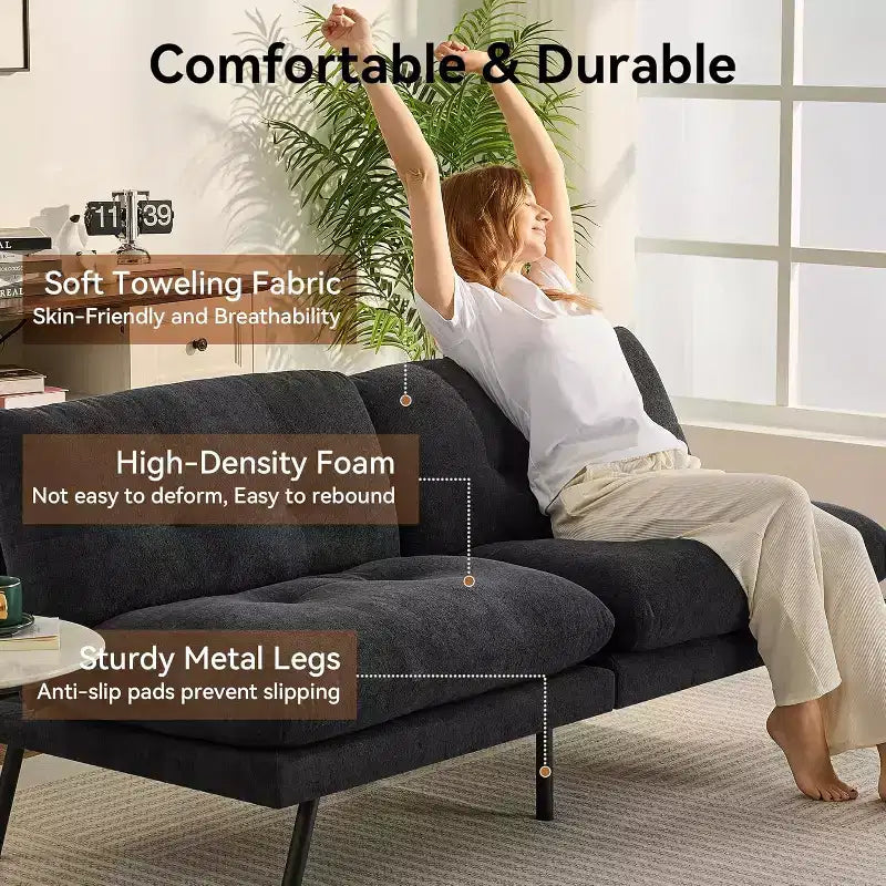 Canapé-lit convertible Dyonery 72 avec coussin amovible de 6,7 po d'épaisseur