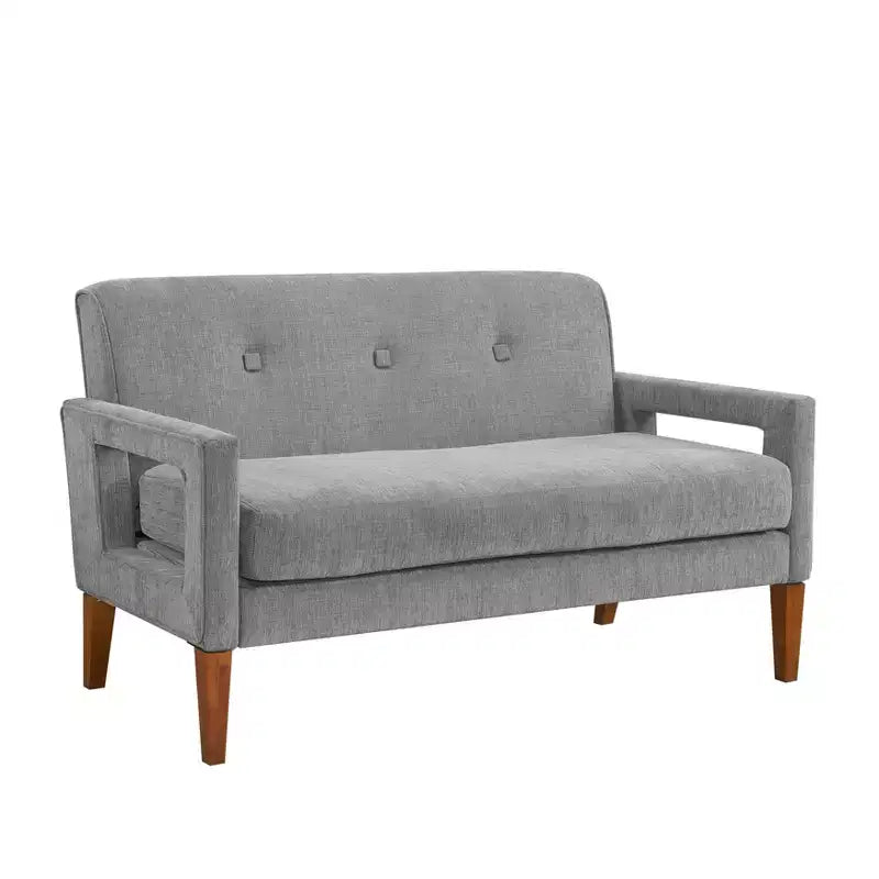 Okak Comfy Chenille Sofa with Tufted Backrest, Solid Wood Legs Modern Loveseat Couch Upholstery Pocket for Apartments,living Room,Study