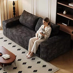 Canapé 2 places de 160 cm en velours côtelé avec assise profonde, canapé confortable, aucun assemblage requis, couleur camel