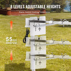 Kit de rôtisserie électrique VEVOR, 116,8 cm, capacité de 60 kg, moteur automatique de 52 W, hauteur réglable, support de rôtissoire universel, argenté