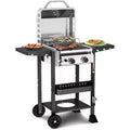 R.W.FLAME 2-Burner Propane Gas Grill, 16,000 BTU Stainless Steel BBQ with Folding Side Tables  Portable Outdoor Grill for Patio, Backyard & Camping
