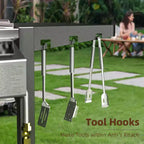 Barbecue à gaz propane 2 brûleurs R.W.FLAME, 16 000 BTU en acier inoxydable avec tablettes latérales pliantes, grill extérieur portable pour terrasse, jardin et camping