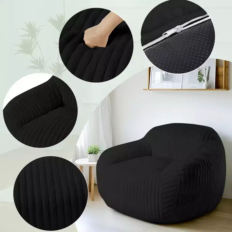 Canapé poire simple en fausse fourrure de lapin surdimensionnée LIKEPAY avec accoudoirs pour salon, chambre, salle de jeux