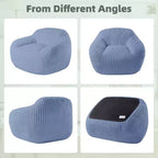 Canapé poire simple en fausse fourrure de lapin surdimensionnée LIKEPAY avec accoudoirs pour salon, chambre, salle de jeux
