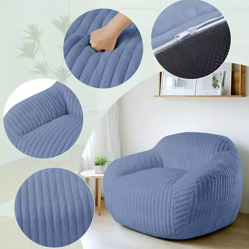 Canapé poire simple en fausse fourrure de lapin surdimensionnée LIKEPAY avec accoudoirs pour salon, chambre, salle de jeux