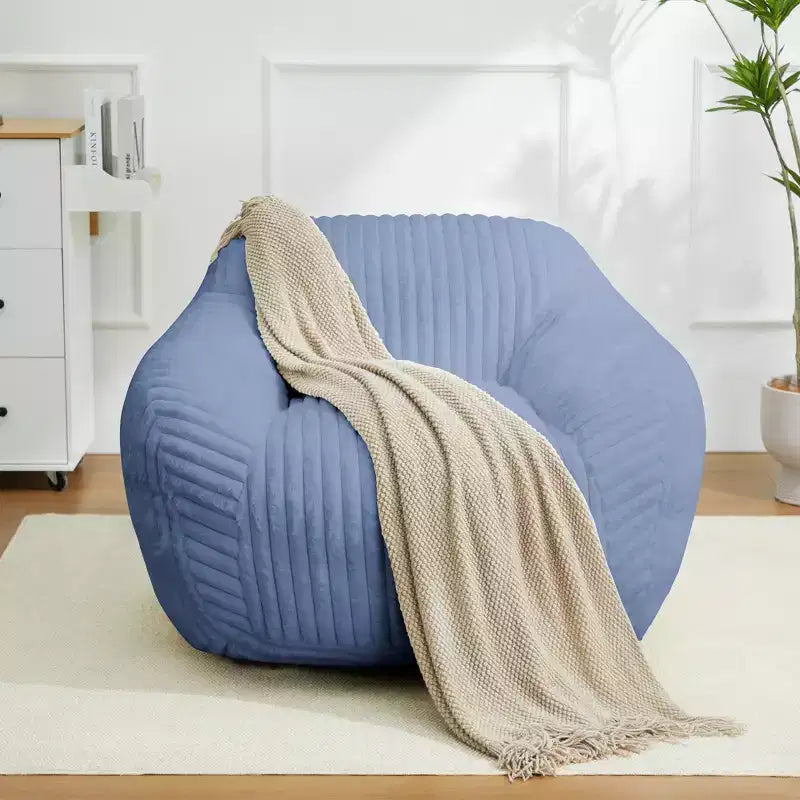 Canapé poire simple en fausse fourrure de lapin surdimensionnée LIKEPAY avec accoudoirs pour salon, chambre, salle de jeux