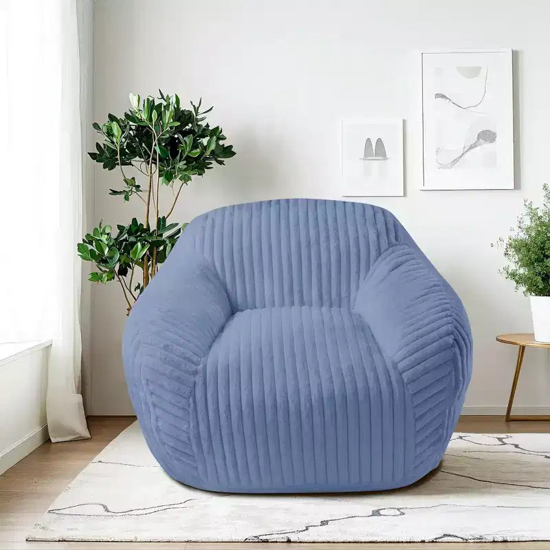 Canapé poire simple en fausse fourrure de lapin surdimensionnée LIKEPAY avec accoudoirs pour salon, chambre, salle de jeux
