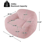 Canapé poire simple en fausse fourrure de lapin surdimensionnée LIKEPAY avec accoudoirs pour salon, chambre, salle de jeux