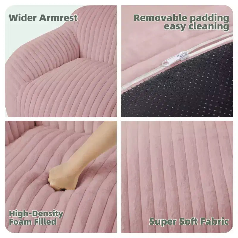 Canapé poire simple en fausse fourrure de lapin surdimensionnée LIKEPAY avec accoudoirs pour salon, chambre, salle de jeux