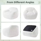 Canapé poire simple en fausse fourrure de lapin surdimensionnée LIKEPAY avec accoudoirs pour salon, chambre, salle de jeux