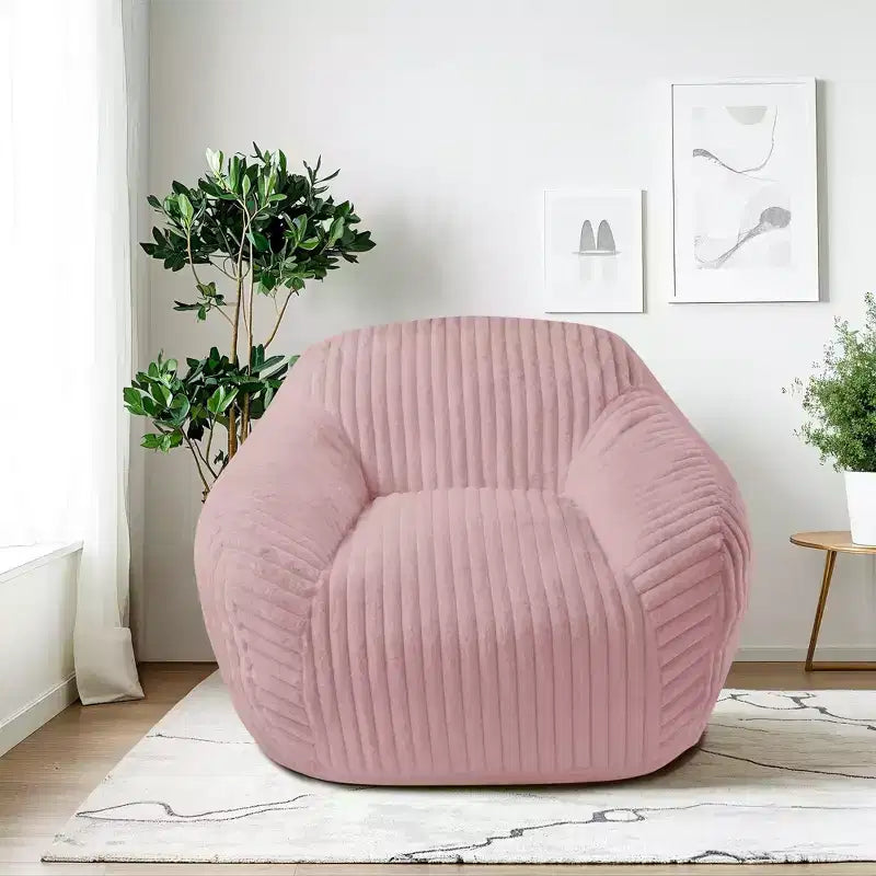 Canapé poire simple en fausse fourrure de lapin surdimensionnée LIKEPAY avec accoudoirs pour salon, chambre, salle de jeux