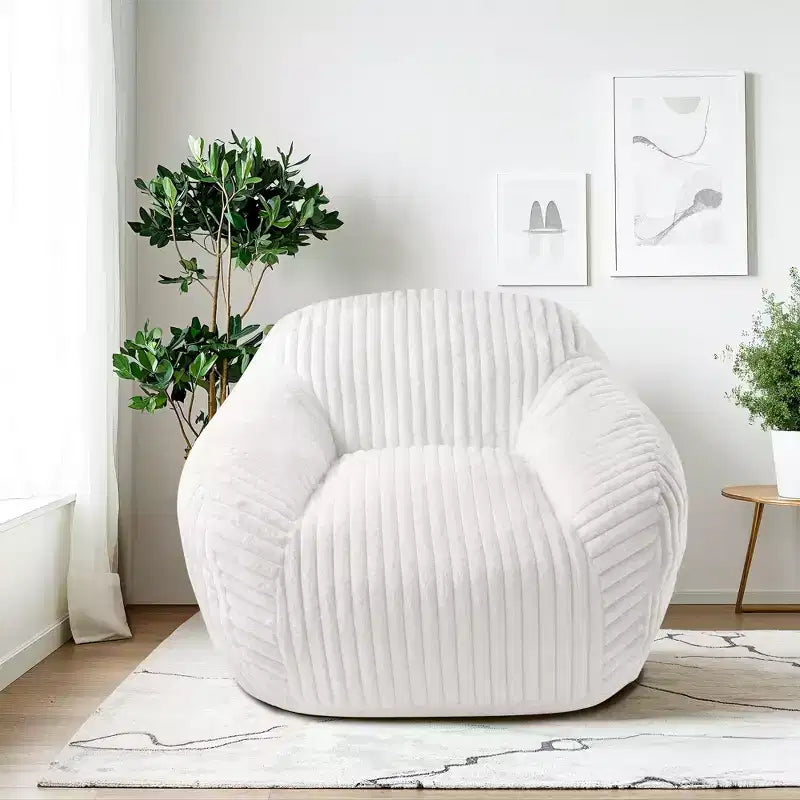 Canapé poire simple en fausse fourrure de lapin surdimensionnée LIKEPAY avec accoudoirs pour salon, chambre, salle de jeux