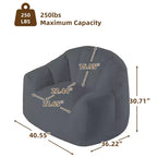 LIKEPAY Faux Rabbit Fur Single Bean Bag Sofa with Arms for Living Room, Bedroom, Gaming room