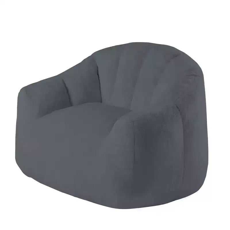 LIKEPAY Faux Rabbit Fur Single Bean Bag Sofa with Arms for Living Room, Bedroom, Gaming room