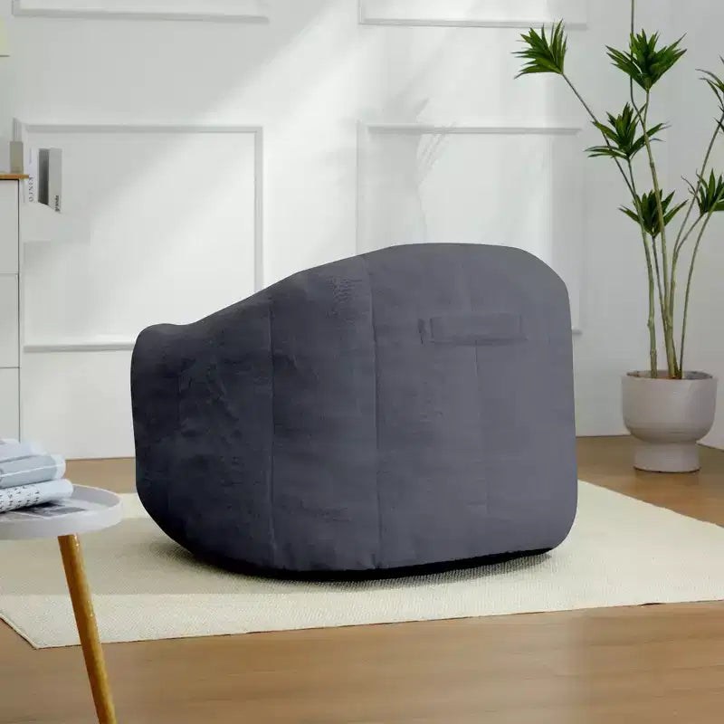 LIKEPAY Faux Rabbit Fur Single Bean Bag Sofa with Arms for Living Room, Bedroom, Gaming room