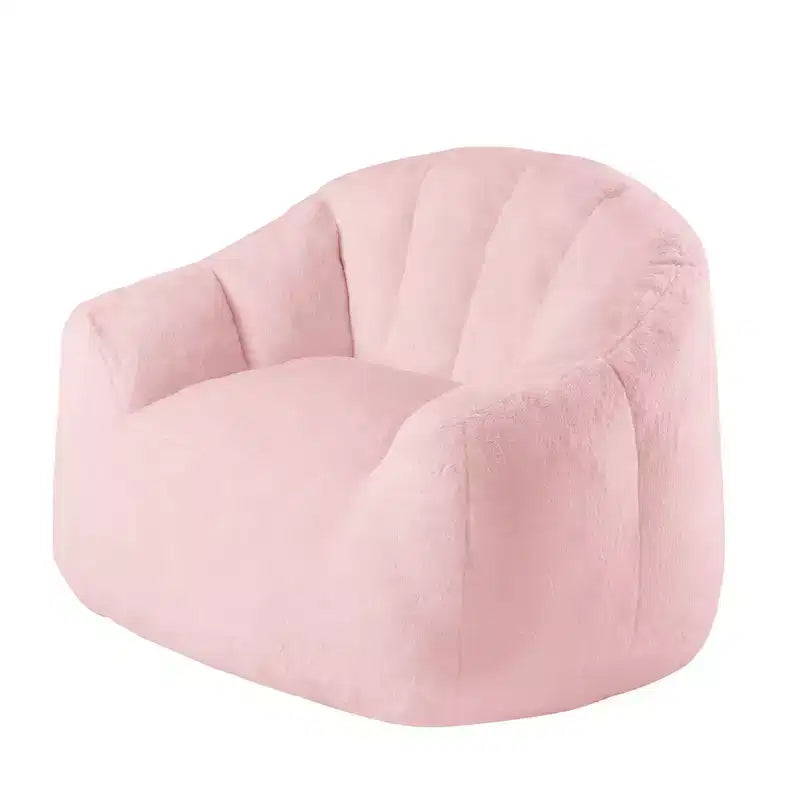 LIKEPAY Faux Rabbit Fur Single Bean Bag Sofa with Arms for Living Room, Bedroom, Gaming room