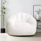 LIKEPAY Faux Rabbit Fur Single Bean Bag Sofa with Arms for Living Room, Bedroom, Gaming room