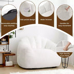 LIKEPAY Faux Rabbit Fur Single Bean Bag Sofa with Arms for Living Room, Bedroom, Gaming room