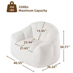 LIKEPAY Faux Rabbit Fur Single Bean Bag Sofa with Arms for Living Room, Bedroom, Gaming room