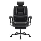 Office Chair PU Leather Computer Chair with Lumbar Support and High Backrest, Ergonomic Desk Chair with Liftable Headrest