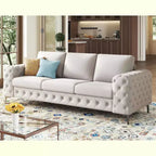 AMERLIFE 92-inch 3-Seater Sofa with Thick Armrests, Button Tufted