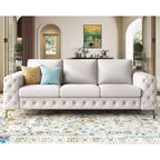 AMERLIFE 92-inch 3-Seater Sofa with Thick Armrests, Button Tufted