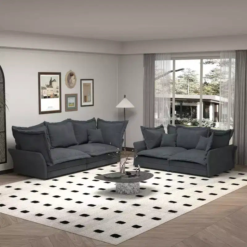 Whisen Cloud Sofa & Chaise Lounge with Multiple Pillows and Luxurious Design for Ultimate Comfort