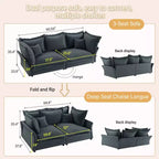 Whisen Cloud Sofa & Chaise Lounge with Multiple Pillows and Luxurious Design for Ultimate Comfort