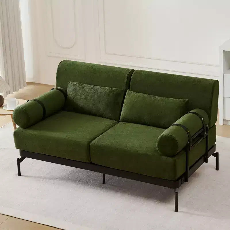 Modern Loveseat Sofa 59 Sofa Couch 2-Seater Sofa with Flexible USB Ports , Unique Cylindrical Armrests for Living Room, Beige