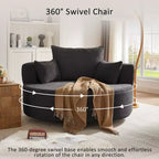Fauteuil crapaud pivotant à 360° avec 3 coussins amovibles pour salon, chambre, bureau et hôtel, vert