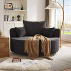 Fauteuil crapaud pivotant à 360° avec 3 coussins amovibles pour salon, chambre, bureau et hôtel, vert