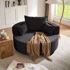 Fauteuil crapaud pivotant à 360° avec 3 coussins amovibles pour salon, chambre, bureau et hôtel, vert