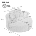 Fauteuil crapaud pivotant à 360° avec 3 coussins amovibles pour salon, chambre, bureau et hôtel, vert
