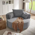Fauteuil crapaud pivotant à 360° avec 3 coussins amovibles pour salon, chambre, bureau et hôtel, vert